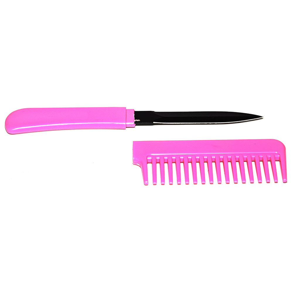Pink Color Comb Metal Knife view 2